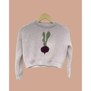 Medium Upcycled Beet Girls Sweater